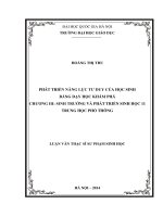 Phát triển năng lực tư duy của học sinh bằng dạy học khám phá chương III sinh trưởng và phát triển – sinh học 11 THPT 