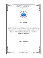 Phân tích hiệu quả sử dụng yếu tố đầu vào và khả năng sinh lợi của nghề nuôi tôm thẻ chân trắng thương phẩm tại huyện vạn ninh, tỉnh khánh hòa