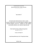 Xây dựng bộ chỉ số đánh giá chất lượng chương trình đào tạo ngành trinh sát phòng chống tội phạm hình sự   hệ trung cấp chuyên nghiệp, nghiên cứu thử nghiệm tại trường trung cấp cảnh sát nhân dân III 