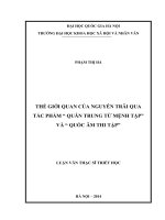 Thế giới quan của nguyễn trãi qua tác phẩm  quân trung từ mệnh tập và quốc âm thi tập 