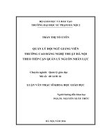 Quản lý đội ngũ giảng viên trường cao đẳng nghệ thuật hà nội theo tiếp cận quản lý nguồn nhân lực (LV01927) 