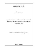 Sự hình thành và phát triển của tầng lớp trí thức nho học trong xã hội đại việt thế kỷ XI   XV 