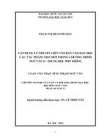 Vận dụng lý thuyết liên văn bản vào dạy học các tác phẩm thơ mới trong chương trình ngữ văn 11  trung học phổ thông (tt)