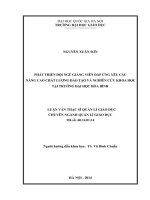 Phát triển đội ngũ giảng viên đáp ứng yêu cầu nâng cao chất lượng đào tạo và nghiên cứu khoa học tại trường đại học hòa bình 