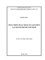 Phát triển hoạt động du lịch đêm tại thành phố hồ chí minh 