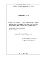 Nghiên cứu đánh giá tài nguyên và chất lượng môi trường nước dưới đất tỉnh bắc ninh làm cơ sở khoa học định hướng sử dụng hợp lý 