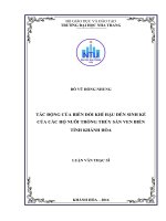 Tác động của biến đổi khí hậu đến sinh kế của các hộ nuôi trồng thủy sản ven biển tỉnh khánh hòa 