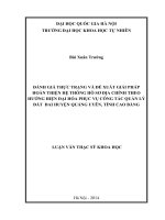 Đánh giá thực trạng và đề xuất giải pháp hoàn thiện hệ thống hồ sơ địa chính theo hướng hiện đại hóa phục vụ công tác quản lý đất đai huyện quảng uyên, tỉnh cao bằng 