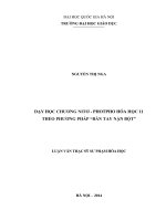 Dạy học chương nitơ   photpho hóa học 11 theo phương pháp bàn tay nặn bột 