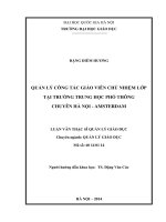 Quản lý công tác giáo viên chủ nhiệm lớp tại trường trung học phổ thông chuyên hà nội   amsterdam 