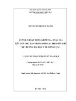 Quản lý hoạt động kiểm tra – đánh giá kết quả học tập trong đào tạo theo tín chỉ tại trường đại học y tế công cộng 