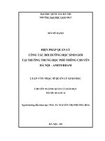 Biện pháp quản lý bồi dưỡng học sinh giỏi tại trường THPT chuyên hà nội  amsterdam 