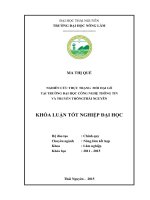 Nghiên cứu thực trạng mối tại trường đại học công nghệ thông tin và truyền thông thái nguyên 