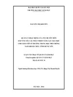 Quản lý hoạt động của tổ chuyên môn đáp ứng yêu cầu phát triển năng lực dạy học cho giáo viên ở trường trung học phổ thông nam khoái châu, tỉnh hưng yên 