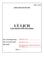 LÝ LỊCH NGƯỜI XIN VÀO ĐẢNG