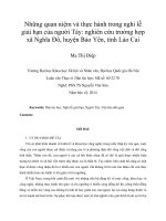 Những quan niệm và thực hành trong nghi lễ giải hạn của ngƣời tày nghiên cứu trƣờng hợp xã nghĩa đô, huyện bảo yên, tỉnh lào cai 