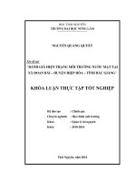 Đánh giá hiện trạng môi trường nước mặt tại xã Đoan Bái – huyện Hiệp Hòa – tỉnh Bắc Giang