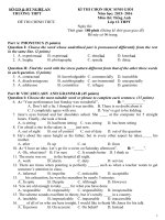 BO 15 DE HSG TIENG ANH LOP 12 -  CO DAP AN NAM 2015 2016