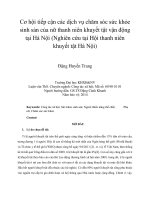 Cơ hội tiếp cận các dịch vụ chăm sóc sức khỏe sinh sản của nữ thanh niên khuyết tật vận động tại hà nội (nghiên cứu tại hội thanh niên khuyết tật hà nội) 