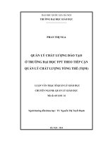 Quản lý chất lượng đào tạo ở trường đại học FPT theo tiếp cận quản lý chất lượng tổng thể (TQM) 