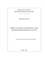 Nghiên cứu, đánh giá tổng hợp chất lượng môi trường không khí khu vực hà nội 