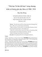 Tiểu học tứ thư tiết lược trong chương trình cải lương giáo dục khoa cử 1906  1919 