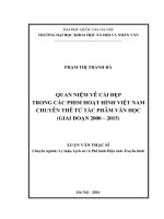 Quan niệm về cái đẹp trong các phim hoạt hình việt nam chuyển thể từ tác phẩm văn học (giai đoạn 2000   2015) 