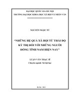 Những hệ quả xã hội từ thái độ kỳ thị đối với người đồng tính việt nam hiện nay 