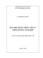 Dạy học phần tiếng việt 11 theo hướng tích hợp 