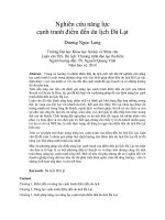 Nghiên cứu năng lực cạnh tranh điểm đến du lịch đà lạt 