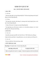 Giáo án Vật lý 10 bài 2: Chuyển động thẳng đều