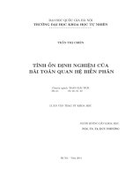 Tính ổn định nghiệm của bài toán quan hệ biến phân 