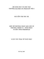 Luận văn một số phương pháp giải xấp xỉ phương trình vi   tích phân tuyến tính fredholm 