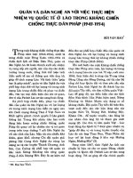 QUÂN VÀ DÂN NGHỆ AN VỚI VIỆC THỰC HIỆN NHIỆM VỤ QUỐC TẾ Ở LÀO TRONG KHÁNG CHIẾN CHỐNG THỰC DÂN PHÁP