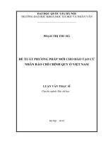 Đề xuất phương pháp mới cho đào tạo cử nhân báo chí chính quy ở việt nam 