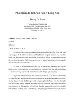 Phát triển du lịch văn hóa ở lạng sơn 