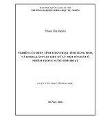 Nghiên cứu biến tính than hoạt tính bằng HNO3và KMnO4 làm vật liệu xử lý một số chất ô nhiễm trong nước sinh hoạt 