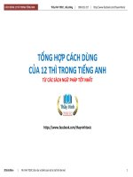 Cách dùng 12 thì trong tiếng anh  MrVINH toeic