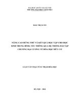 Nâng cao hứng thú và kết quả học tập cho học sinh trung bình, yếu thông qua hệ thồng bài tập chương đại cương về hóa học hữu cơ 