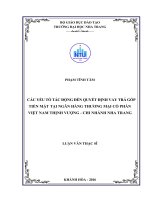 Các yếu tố tác động đến quyết định vay trả góp tiền mặt tại ngân hàng thương mại cổ phần việt nam thịnh vượng   chi nhánh nha trang 