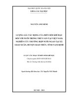 Lượng giá tác động của biến đổi khí hậu đối với nuôi trồng thủy sản tại việt nam nghiên cứu trường hợp nuôi ngao tại xã giao xuân, huyện giao thủy, tỉnh nam định 