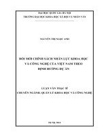 Đổi mới chính sách nhân lực khoa học và công nghệ của việt nam theo định hướng dự án 