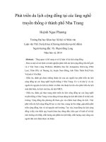 Phát triển du lịch cộng đồng tại các làng nghề truyền thống ở thành phố nha trang 