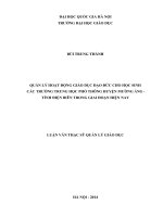 Quản lý hoạt động giáo dục đạo đức cho học sinh các trường trung học phổ thông huyện mường ảng – tỉnh điện biên trong giai đoạn hiện nay 