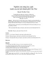 Nghiên cứu năng lực cạnh tranh của du lịch thành phố cần thơ 