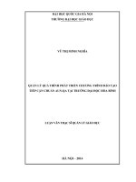 Quản lí quá trình phát triển chương trình đào tạo tiếp cận chuẩn AUN QA tại trường đại học hòa bình 