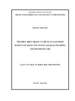 Tìm hiểu hiện trạng và đề xuất giải pháp hành vi sử dụng túi nylon tại quận hà đông thành phố hà nội 