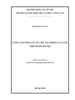 Nâng cao năng lực tự chủ tài chính của làng trẻ em SOS hà nội 