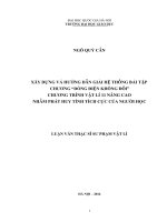 Xây dựng và hướng dẫn giải hệ thống bài tập chương “dòng điện không đổi” chương trình vật lí 11 nâng cao nhằm phát huy tính tích cực của người học 