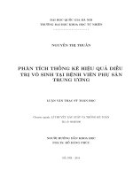 Phân tích thống kê hiệu quả điều trị vô sinh tại bệnh viện phụ sản trung ương 